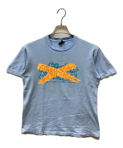 stussy（ステューシー）stussy (ステューシー) 90's スカルプリントTシャツ ブルー サイズ:Mの古着・服飾アイテム