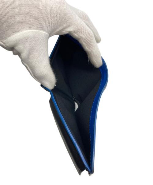 PS Paul Smith（ＰＳポールスミス）PS Paul Smith (ＰＳポールスミス) ゼブラプリント2つ折り財布 ブラック×ブルーの古着・服飾アイテム