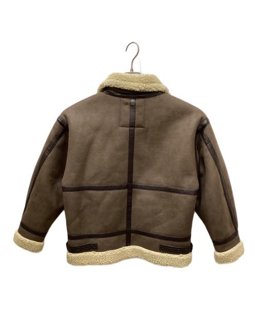 ALPHA（アルファ）ALPHA (アルファ) フェイクレザージャケット B-3 フェイクムートン ブラウン サイズ:Sの古着・服飾アイテム