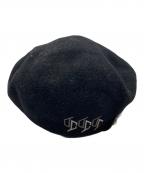 CALEE×THE H.W.DOG&CO.キャリー×エイチダブリュードッグアンドコー）の古着「EMBROIDERY WOOL BERET/エンブロイダリーウールベレー」｜ブラック