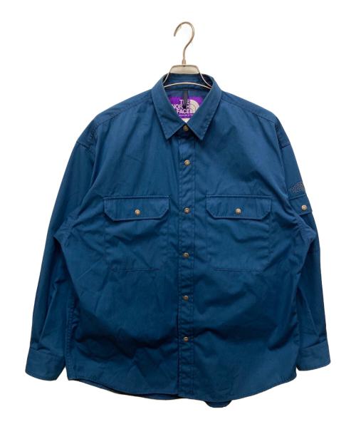 THE NORTHFACE PURPLELABEL（ザ・ノースフェイス パープルレーベル）THE NORTHFACE PURPLELABEL (ザ・ノースフェイス パープルレーベル) 65/35 CPO SHIRT/シャツジャケット ブルー サイズ:Lの古着・服飾アイテム