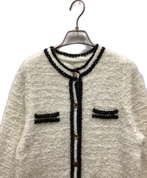 Apuweiser-riche（アプワイザーリッシェ）Apuweiser-riche (アプワイザーリッシェ) シャギーツイードニットジャケット ホワイト サイズ:2の古着・服飾アイテム