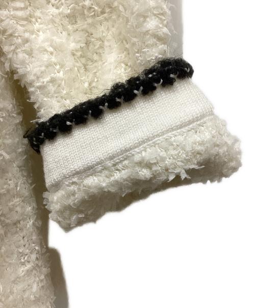 Apuweiser-riche（アプワイザーリッシェ）Apuweiser-riche (アプワイザーリッシェ) シャギーツイードニットジャケット ホワイト サイズ:2の古着・服飾アイテム