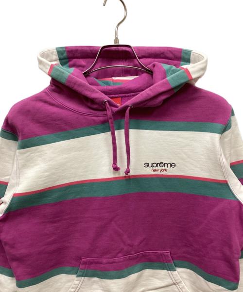 SUPREME（シュプリーム）SUPREME (シュプリーム) stripe hooded sweatshirt パープル サイズ:Sの古着・服飾アイテム