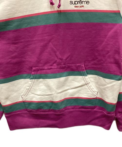 SUPREME（シュプリーム）SUPREME (シュプリーム) stripe hooded sweatshirt パープル サイズ:Sの古着・服飾アイテム