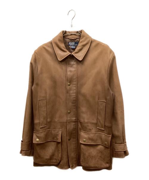 POLO RALPH LAUREN（ポロ・ラルフローレン）POLO RALPH LAUREN (ポロ・ラルフローレン) レザーカーコート ブラウン サイズ:Sの古着・服飾アイテム
