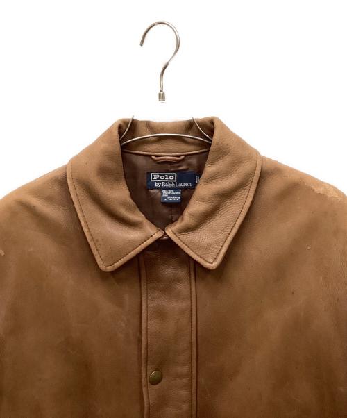 POLO RALPH LAUREN（ポロ・ラルフローレン）POLO RALPH LAUREN (ポロ・ラルフローレン) レザーカーコート ブラウン サイズ:Sの古着・服飾アイテム