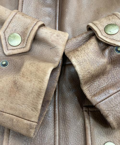 POLO RALPH LAUREN（ポロ・ラルフローレン）POLO RALPH LAUREN (ポロ・ラルフローレン) レザーカーコート ブラウン サイズ:Sの古着・服飾アイテム