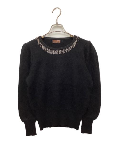 Yves Saint Laurent tricot（イブサンローラントリコット）Yves Saint Laurent tricot (イブサンローラントリコット) アンゴラ混ニット ブラック サイズ:Mの古着・服飾アイテム