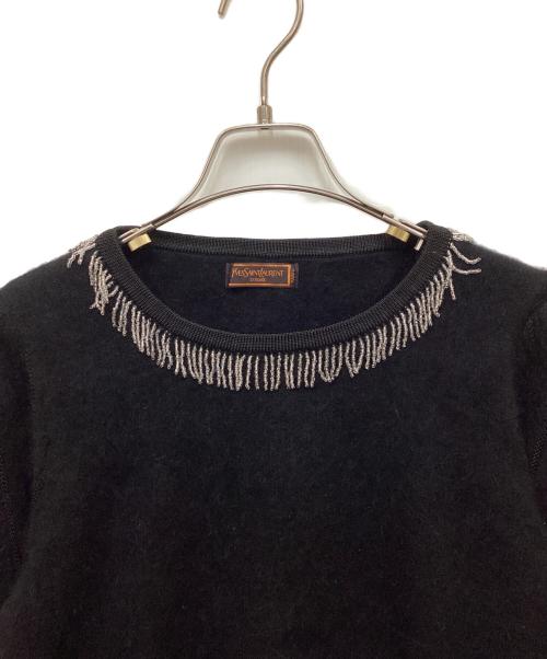 Yves Saint Laurent tricot（イブサンローラントリコット）Yves Saint Laurent tricot (イブサンローラントリコット) アンゴラ混ニット ブラック サイズ:Mの古着・服飾アイテム