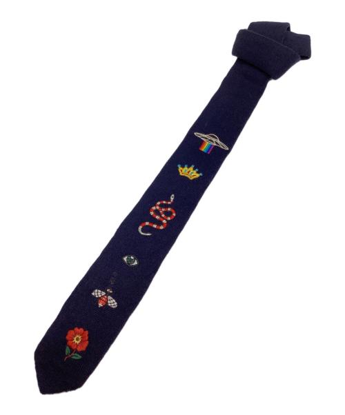 GUCCI（グッチ）GUCCI (グッチ) エンブロイダリータイ ネイビー サイズ:-の古着・服飾アイテム