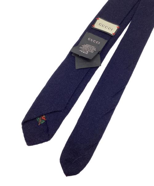 GUCCI（グッチ）GUCCI (グッチ) エンブロイダリータイ ネイビー サイズ:-の古着・服飾アイテム