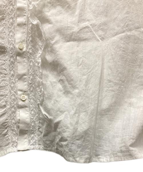 45R（フォーティファイブ・アール）45R (フォーティファイブ・アール) インドカディのレースフリルMシャツ ホワイト サイズ:表記無しの古着・服飾アイテム