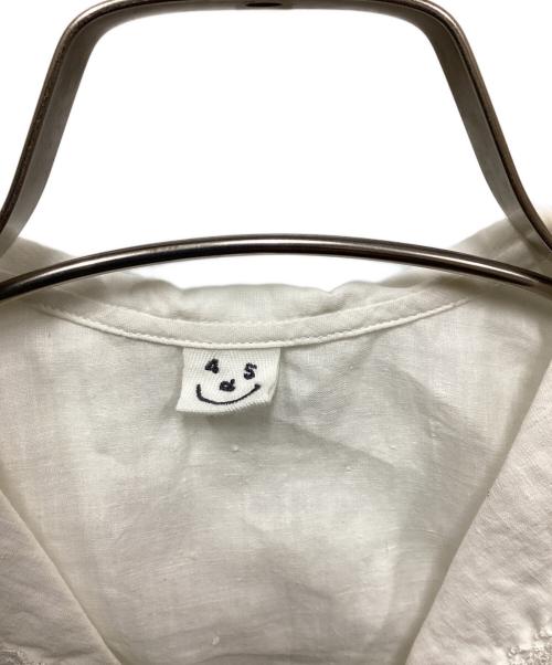 45R（フォーティファイブ・アール）45R (フォーティファイブ・アール) インドカディのレースフリルMシャツ ホワイト サイズ:表記無しの古着・服飾アイテム