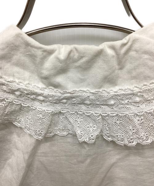 45R（フォーティファイブ・アール）45R (フォーティファイブ・アール) インドカディのレースフリルMシャツ ホワイト サイズ:表記無しの古着・服飾アイテム