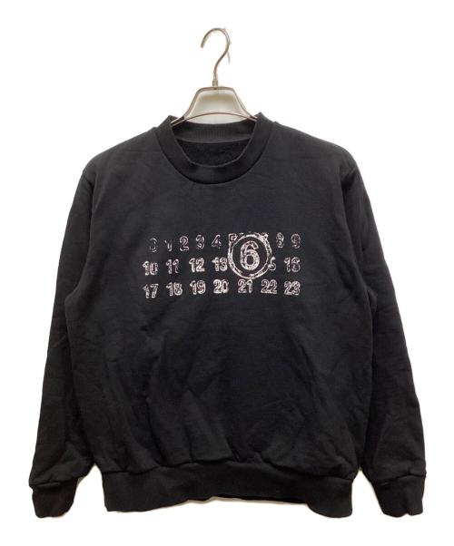 MM6 Maison Margiela（エムエムシックスメゾンマルジェラ）MM6 Maison Margiela (エムエムシックスメゾンマルジェラ) ロゴスウェット ブラック サイズ:Mの古着・服飾アイテム