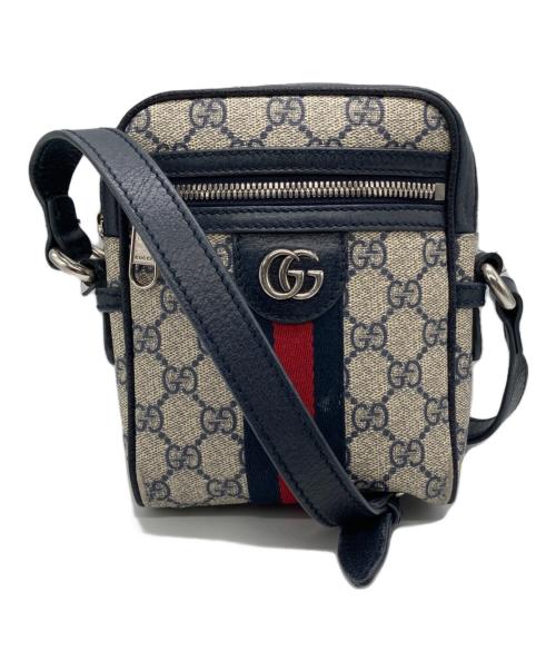 GUCCI（グッチ）GUCCI (グッチ) オフィディアPVCミニショルダーバッグ ネイビーの古着・服飾アイテム