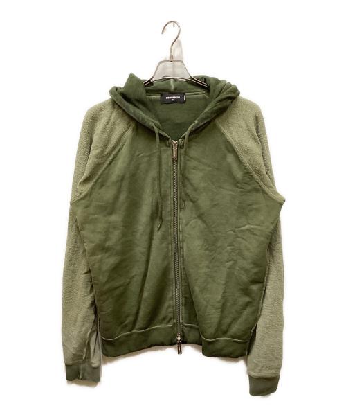 DSQUARED2（ディースクエアード）DSQUARED2 (ディースクエアード) INSIDE-OUT SWEATSHIRT/インサイドアウトガーメントダイスウェット グリーン サイズ:XLの古着・服飾アイテム