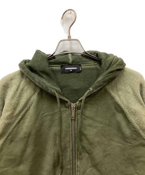 DSQUARED2（ディースクエアード）DSQUARED2 (ディースクエアード) INSIDE-OUT SWEATSHIRT/インサイドアウトガーメントダイスウェット グリーン サイズ:XLの古着・服飾アイテム