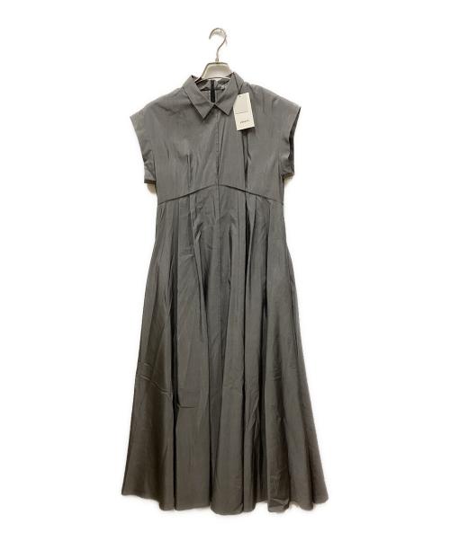 ebure（エブール）ebure (エブール) ライトコットンシルク ロングフレアワンピース グレー サイズ:38の古着・服飾アイテム