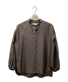 ebure（エブール）の古着「ハイカウントコットンサテンバンドカラー」｜グレー