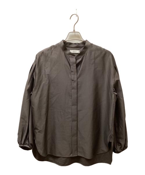 ebure（エブール）ebure (エブール) ハイカウントコットンサテンバンドカラー グレー サイズ:38の古着・服飾アイテム