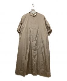 ebure（エブール）の古着「ナチュラルドライタフタ バルーンスリーブワンピース」｜ブラウン