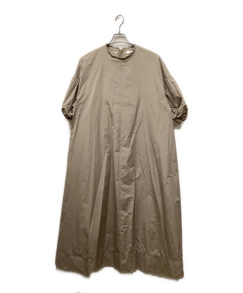 ebure（エブール）ebure (エブール) ナチュラルドライタフタ バルーンスリーブワンピース ブラウン サイズ:38の古着・服飾アイテム