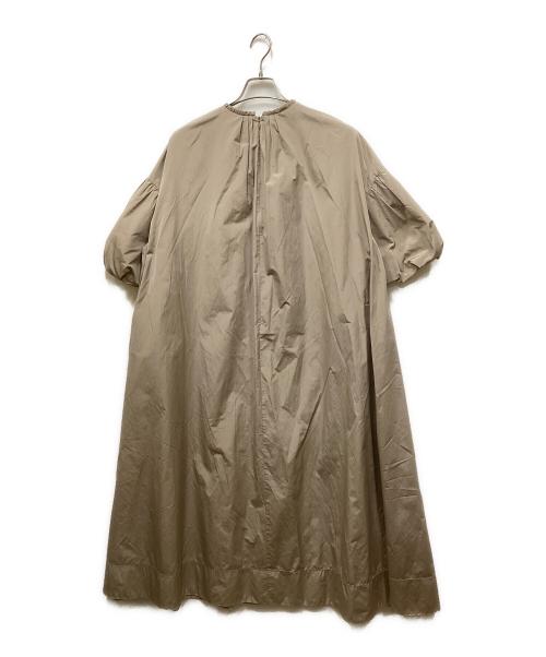 ebure（エブール）ebure (エブール) ナチュラルドライタフタ バルーンスリーブワンピース ブラウン サイズ:38の古着・服飾アイテム