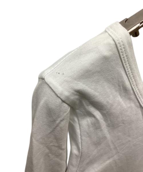 Ed Hardy（エド ハーディー）ED HARDY (エド ハーディー) ラインストーンヘンリーネックカットソー ホワイト サイズ:Lの古着・服飾アイテム