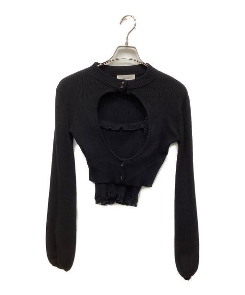 ANDMARY（アンドマリー）ANDMARY (アンドマリー) エマリボンセットカーディガン ブラック サイズ:FREEの古着・服飾アイテム