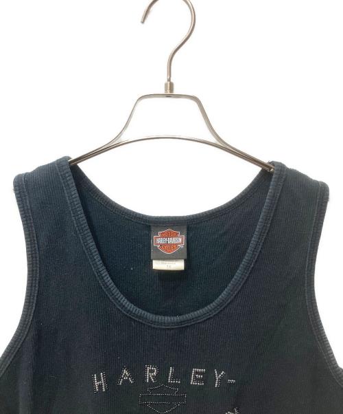 HARLEY-DAVIDSON（ハーレーダビッドソン）HARLEY-DAVIDSON (ハーレーダビッドソン) ラインストーンタンクトップ ブラック サイズ:１Xの古着・服飾アイテム