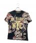 Ed Hardy（エド ハーディー）の古着「スタッズ×パッチ大判プリントTシャツ」｜ブラック