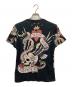 Ed Hardy (エド ハーディー) スタッズ×パッチ大判プリントTシャツ ブラック サイズ:M：6000円