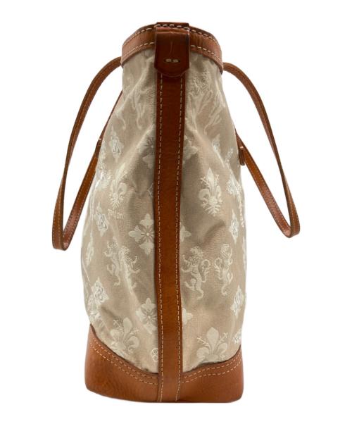 genten（ゲンテン）genten (ゲンテン) ジャガードモノグラムトートバッグ ホワイト×ベージュの古着・服飾アイテム