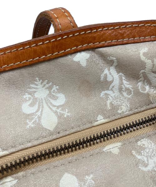 genten（ゲンテン）genten (ゲンテン) ジャガードモノグラムトートバッグ ホワイト×ベージュの古着・服飾アイテム