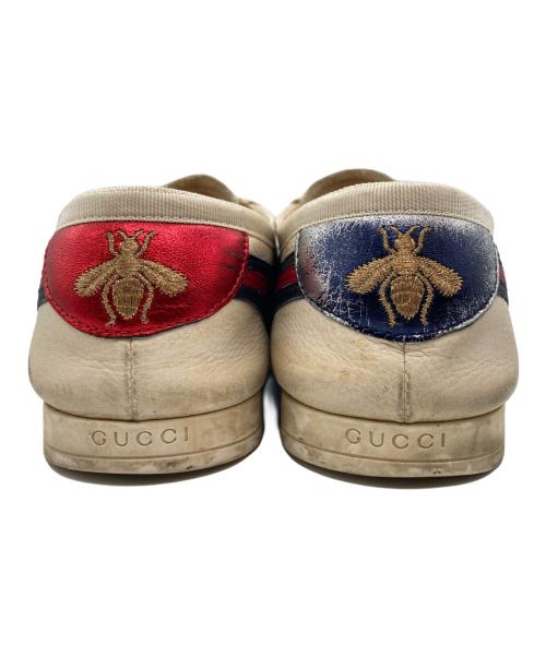 GUCCI（グッチ）GUCCI (グッチ) ビー刺繍シェリーラインスニーカー ベージュ サイズ:8の古着・服飾アイテム