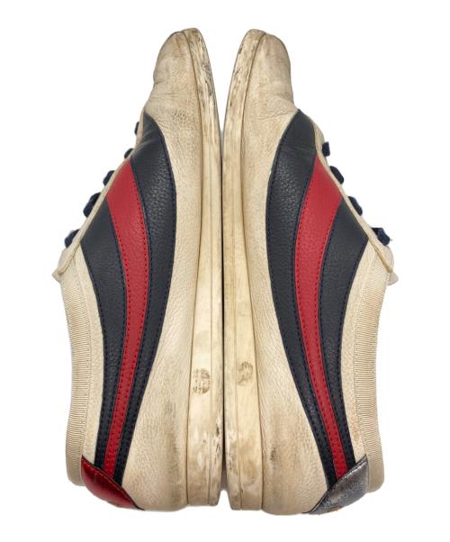 GUCCI（グッチ）GUCCI (グッチ) ビー刺繍シェリーラインスニーカー ベージュ サイズ:8の古着・服飾アイテム