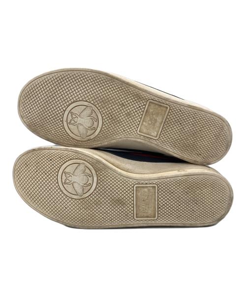 GUCCI（グッチ）GUCCI (グッチ) ビー刺繍シェリーラインスニーカー ベージュ サイズ:8の古着・服飾アイテム