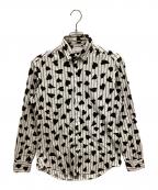 J.W.ANDERSONジェイダブリューアンダーソン）の古着「ハート柄ストライプシャツ」｜ホワイト