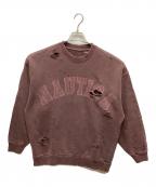 NAUTICAノーティカ）の古着「クラッシュ加工スウェット」｜レッド