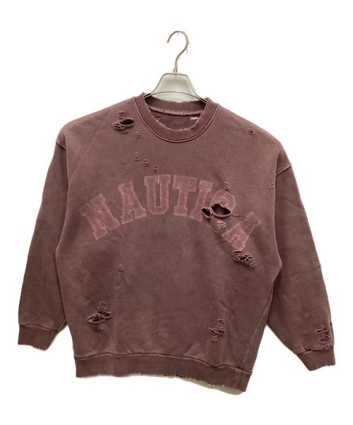 NAUTICA（ノーティカ）NAUTICA (ノーティカ) クラッシュ加工スウェット レッド サイズ:Lの古着・服飾アイテム