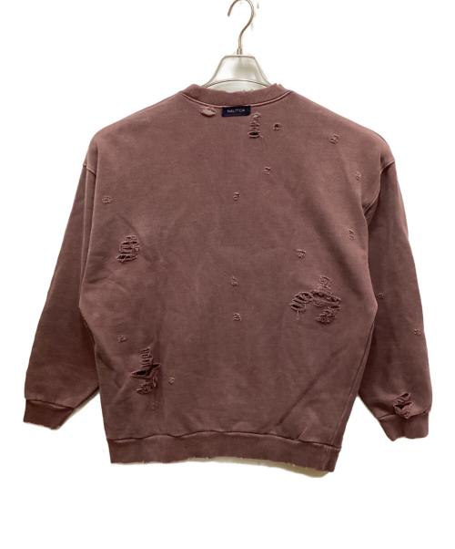 NAUTICA（ノーティカ）NAUTICA (ノーティカ) クラッシュ加工スウェット レッド サイズ:Lの古着・服飾アイテム