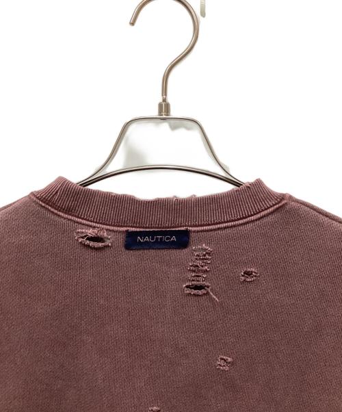 NAUTICA（ノーティカ）NAUTICA (ノーティカ) クラッシュ加工スウェット レッド サイズ:Lの古着・服飾アイテム