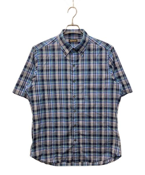 Paul Stuart（ポールスチュアート）Paul Stuart (ポールスチュアート) 25SSマドラスチェック柄パナマシャツ ブルー サイズ:XLの古着・服飾アイテム