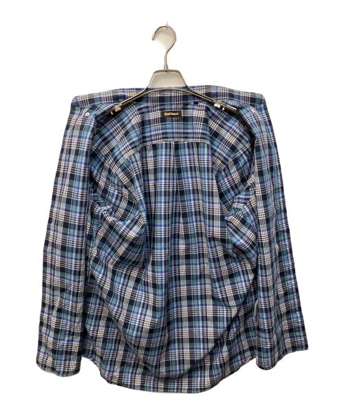 Paul Stuart（ポールスチュアート）Paul Stuart (ポールスチュアート) 25SSマドラスチェック柄パナマシャツ ブルー サイズ:XLの古着・服飾アイテム