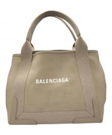 BALENCIAGA（バレンシアガ）の古着「ネイビーカバスS トートバッグ」｜ベージュ