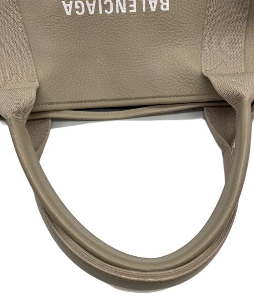 BALENCIAGA（バレンシアガ）BALENCIAGA (バレンシアガ) ネイビーカバスS トートバッグ ベージュの古着・服飾アイテム