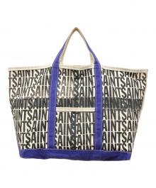 SAINT MICHAEL（セントマイケル）の古着「TOTE L SAINT NAVY/ トートセントネイビー」｜ブルー×アイボリー