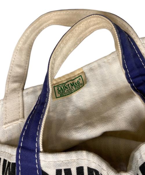 SAINT MICHAEL（セントマイケル）SAINT MICHAEL (セントマイケル) TOTE L SAINT NAVY/ トートセントネイビー ブルー×アイボリーの古着・服飾アイテム